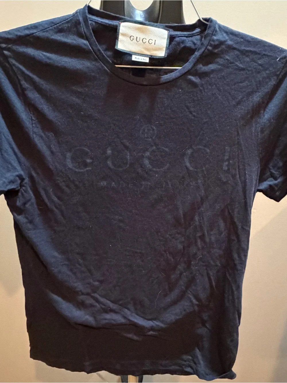 Gucci Black Tonal Logo Short Sleeve Crewneck Tee